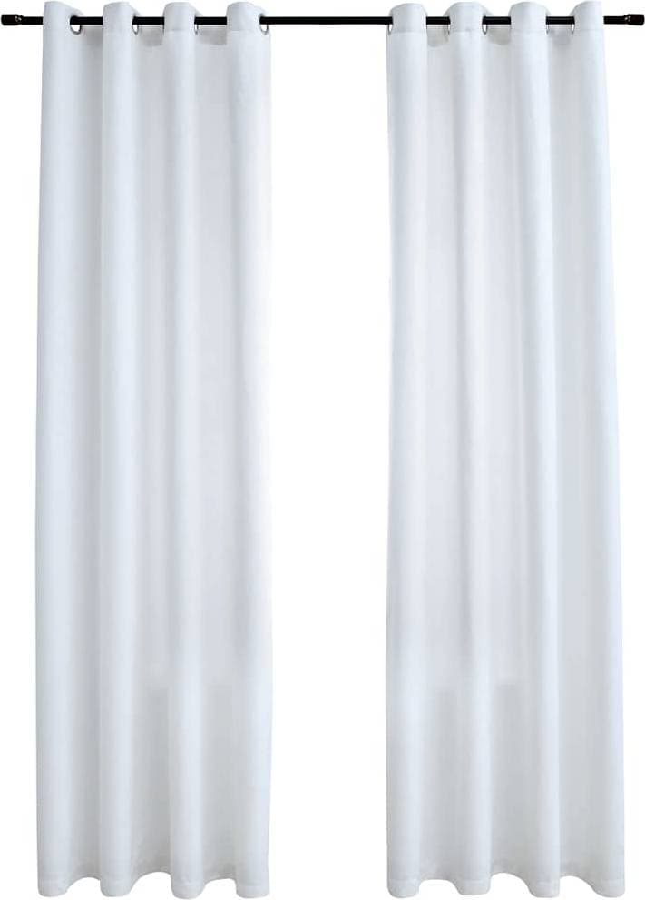 vidaXL Mörkläggningsgardiner Med Metallringar 2 St Gråvit 140x225 cm 140x225cm