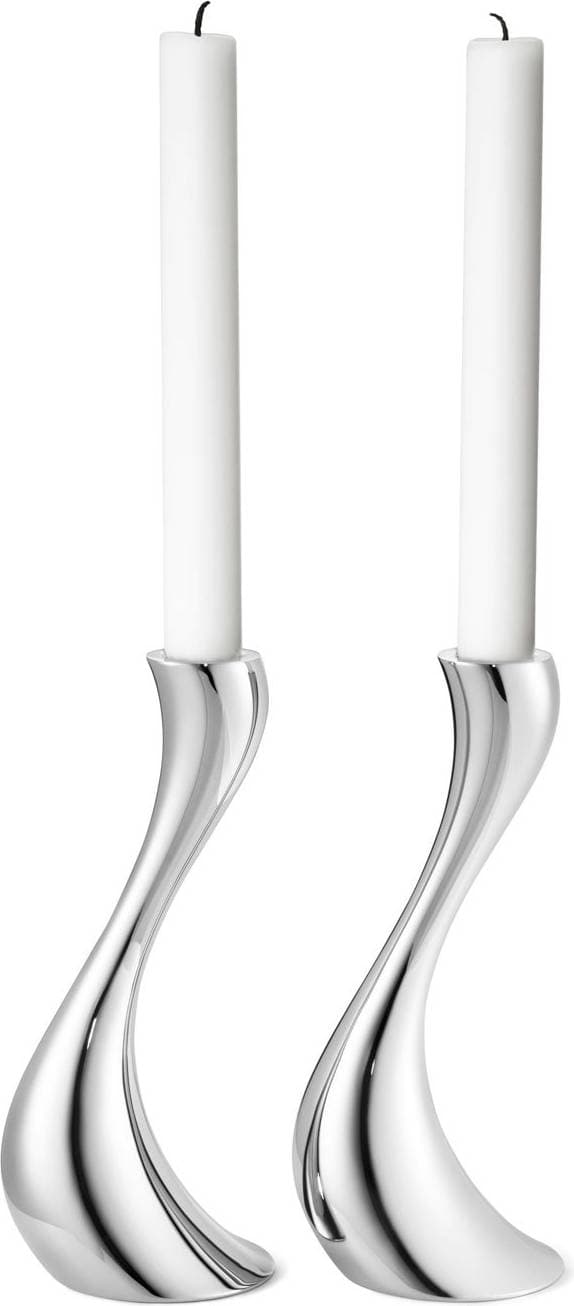 Georg Jensen Cobra 2-Pack 20 Cm Silver Rostfri Blank Ljusstake 20cm 2st