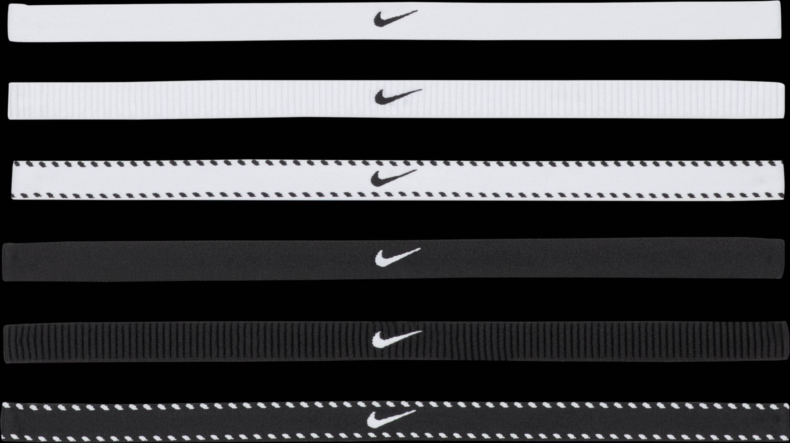Nike Flex Classic Hårband 6-pack - Vit/Svart