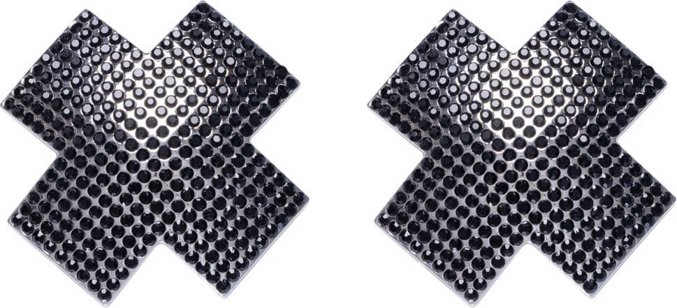 Cottelli Collection Strass X Bröstvårteklistermärke - Shiny Black