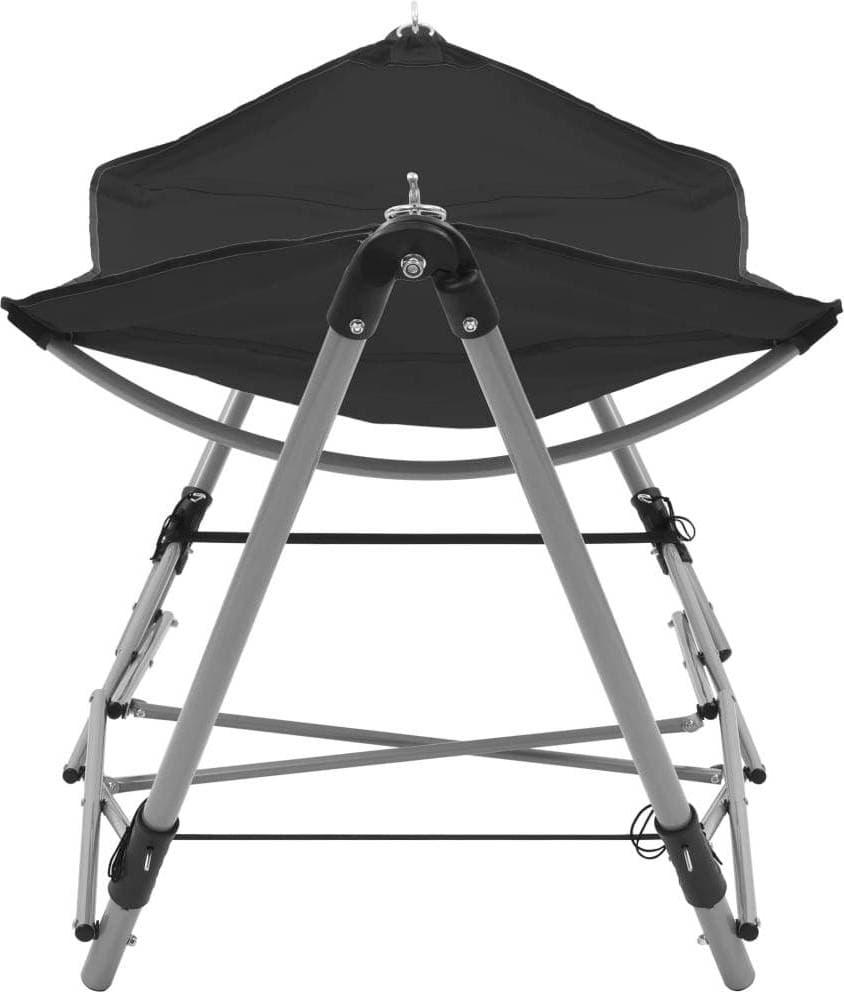 vidaXL Hängmatta med Hopfällbart Stativ Svart 600d Oxfordtyg