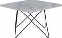 Venture Home Tristar 80 cm Svart Vit Glas Marmor Soffbord 80x80cm