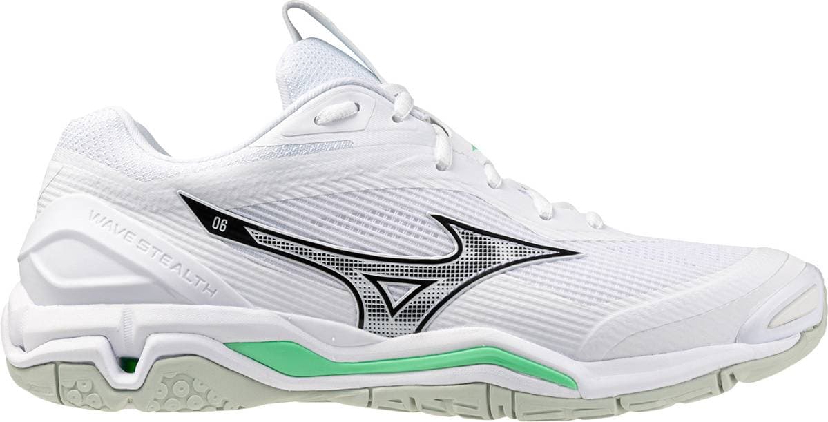 Mizuno Wave Stealth 6 M Inomhusskor - White/Black/Frozen Emerald