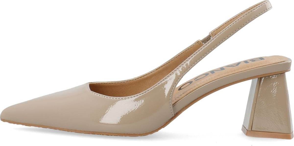 Bianco Biamaralyn Slingback Patent Dam Pumps - Nougat