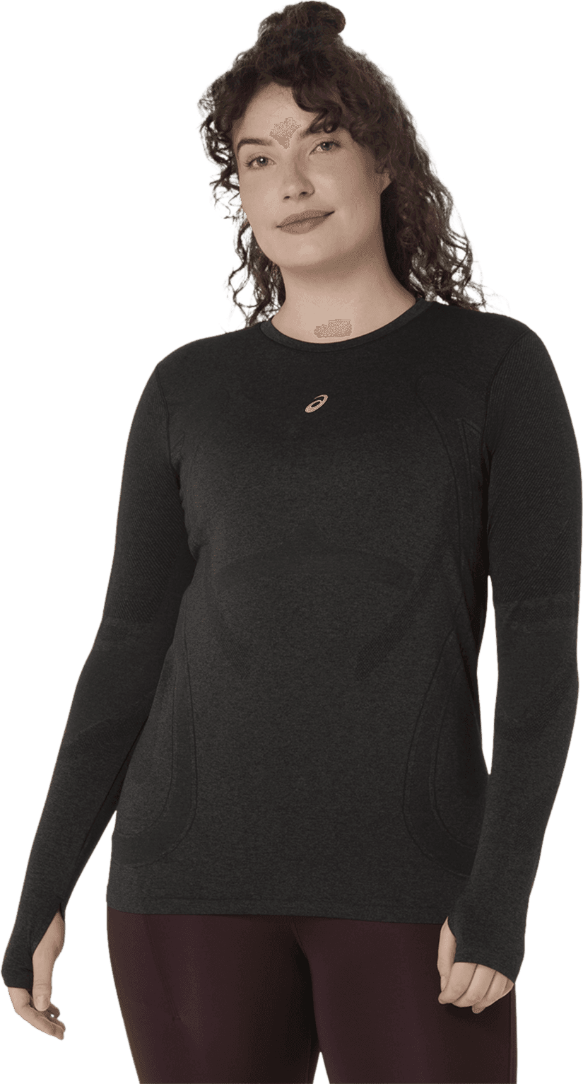 Asics Road Seamless Long Sleeve Top Löpartröja - Performance Black/Grey