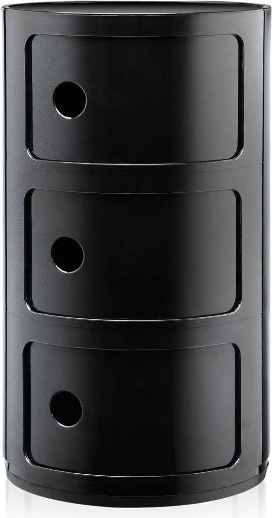 Kartell Componibili Classic Förvaring Med 3 Fack Svart Förvaringsskåp 32x58.5cm