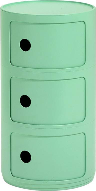 Kartell Componibili Bio 3 Sidobord Green Behållare 3-Fack Förvaringsskåp