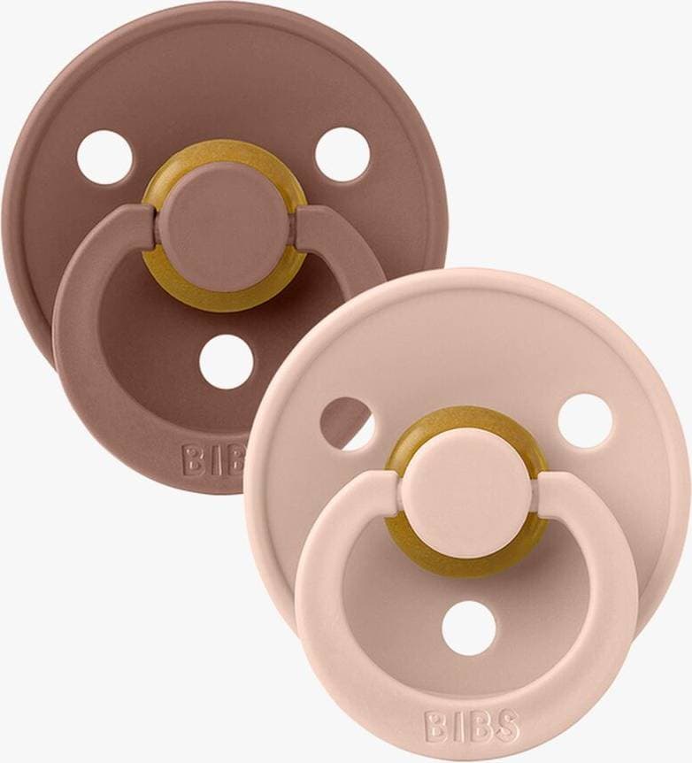 Bibs Colour Pacifier Latex Round Size 2 2-pack Blush/Woodchuck Mix