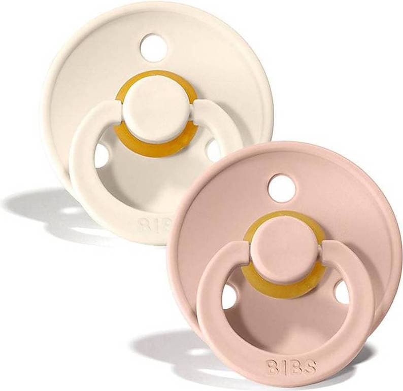 Bibs Colour Pacifier Latex Round Size 2 2-pack Ivory/Blush
