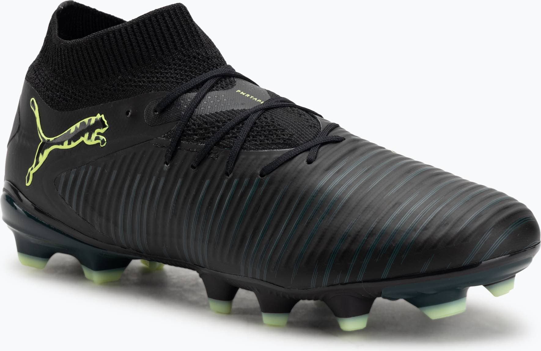 Puma Future 8 Pro FG Ag Eclipse Football Boots - Black/Fizzy Light/Green Terrain