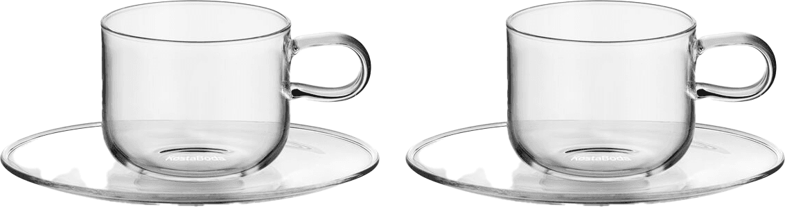 Kosta Boda Viva Kopp Med Fat 30 cl 2-Pack Klar Mugg 2st