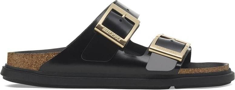 Birkenstock Pantolette Guld Svart Drolplet Buckle Sandals - Narrow