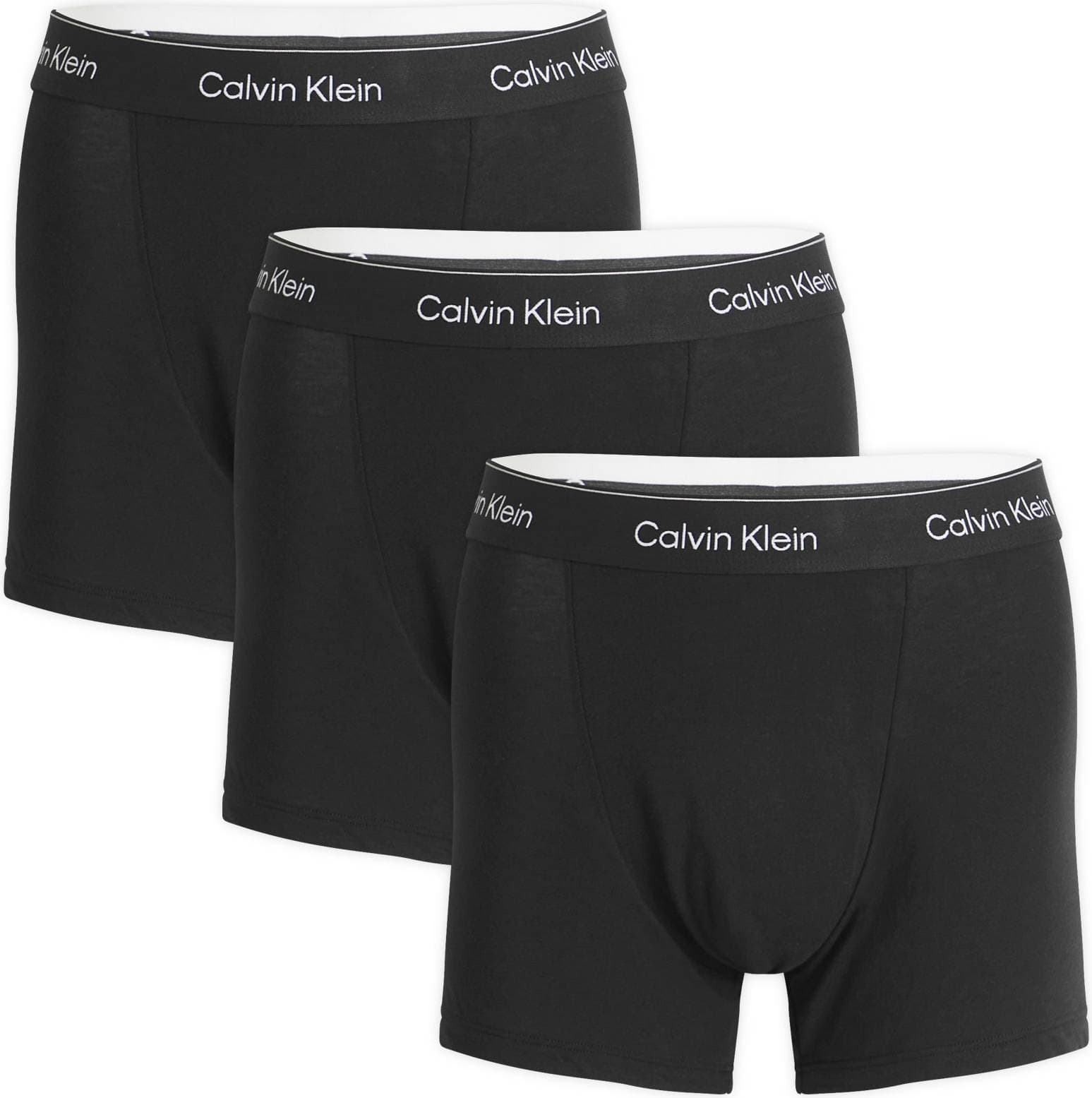 Calvin Klein Svarta Trunks Stretchig Bomull Med Låg Midja - Svart