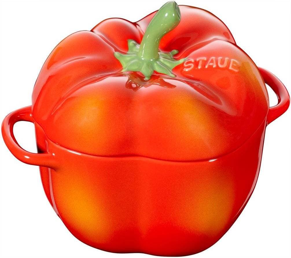 Staub Mini Gryta Paprika 0.47 L Orange Röd med lock 0.45 L 12 cm