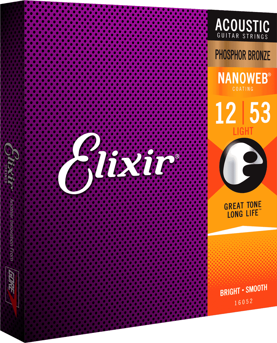 Elixir Acoustic Phosphor Bronze with Nanoweb Coating Light 12-53