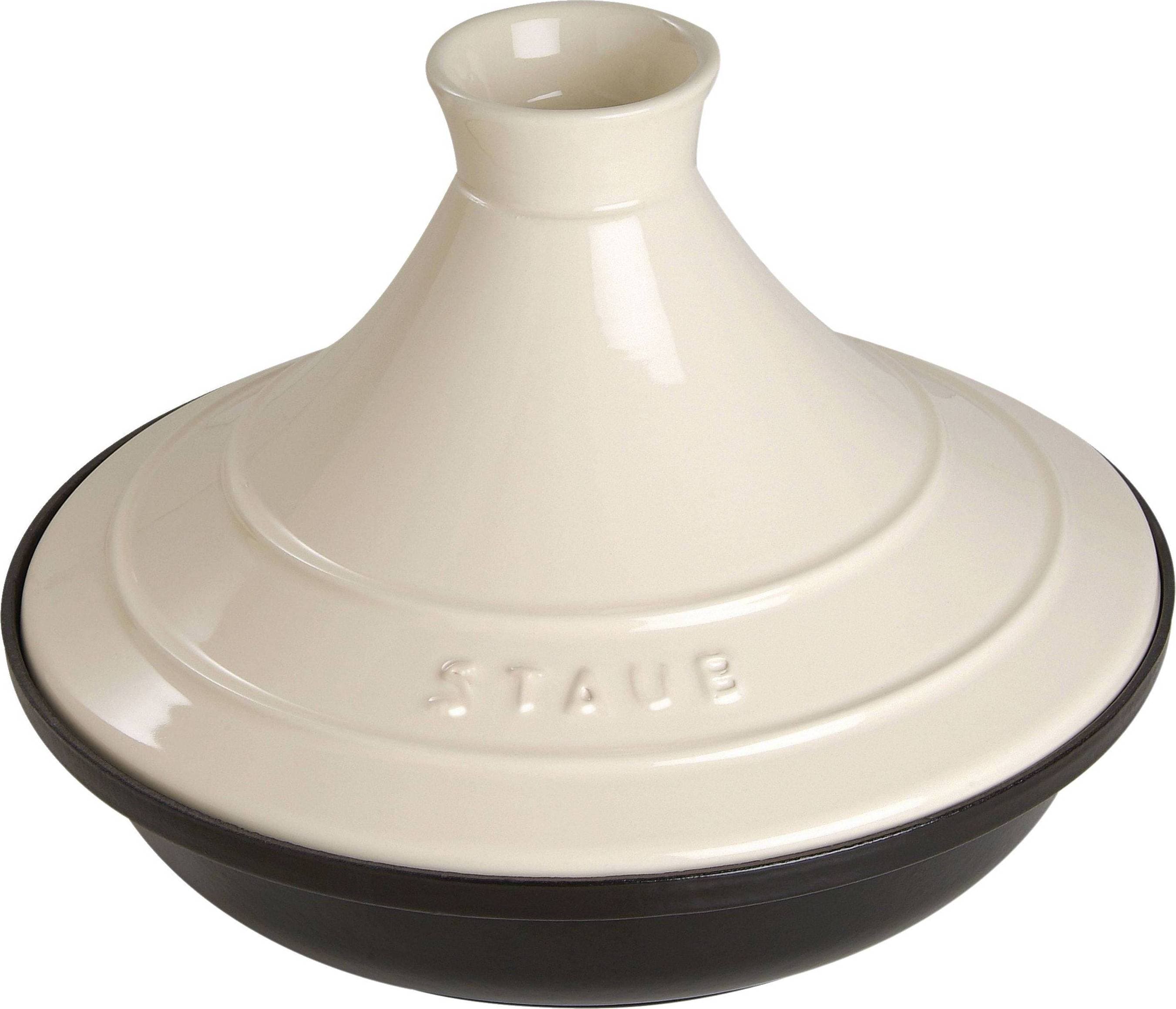 Staub Tajine Gjutjärn Svart Creme 28 cm med lock 2 L 28 cm