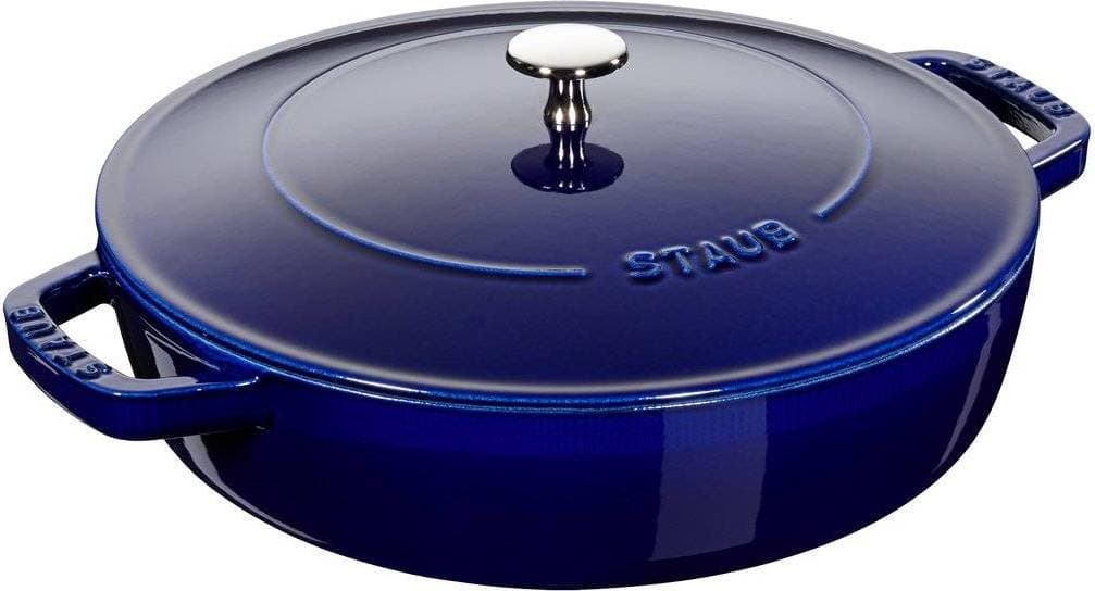 Staub Chistera Sautépanna 24 cm Blå Dark Blue med lock 24 cm