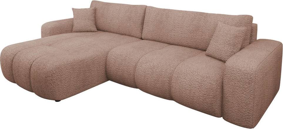 Mirjan24 Flo Bäddsoffa med Divan 3-sits Vit Bouclé Soffa 3-sits