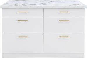Unique Köksö Med 6 Lådor MDF Metall - Vit Marmoreffekt