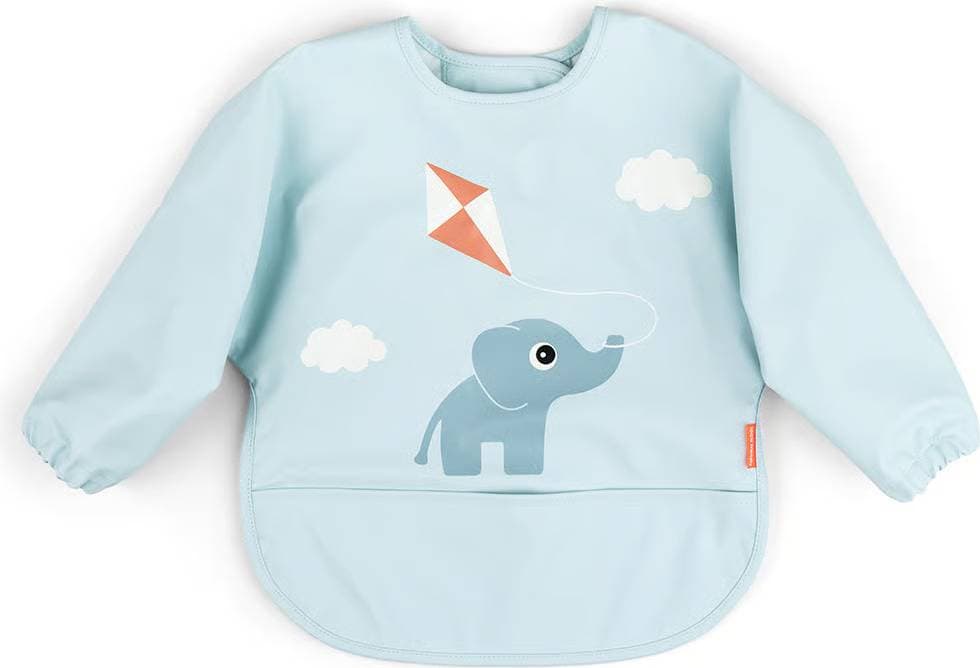 Done by Deer Playground Sleeved Bib with Pocket Blue