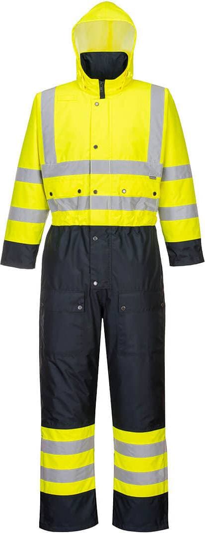 Portwest Termooverall Hi-Vis Kontrast Täckning - Gul/Marinblå