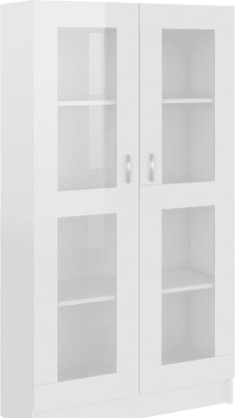 vidaXL Vit Högglans 82.5x30.5x150 cm Konstruerat Trä Vitrinskåp 82.5x150cm