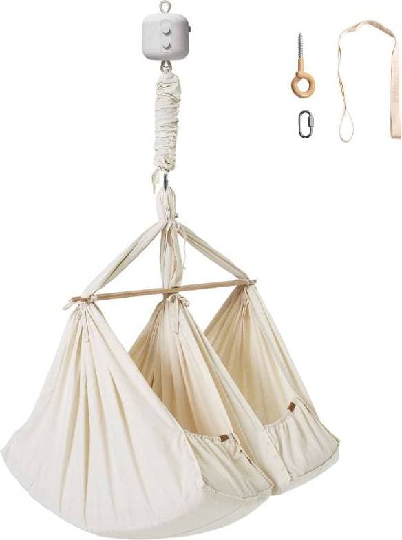 Membantu Hjälpa Bundle Tvillinghängmatta med Vaggmotor och Takupphängning