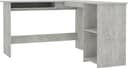 vidaXL L-Format Betonggrå 120x140x75 cm Konstruerat Trä Skrivbord 120x140cm
