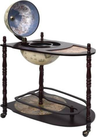 vidaXL Fristående Jordglobsbar Vinställ Eukalyptusträ Grön Barskåp 70x88cm