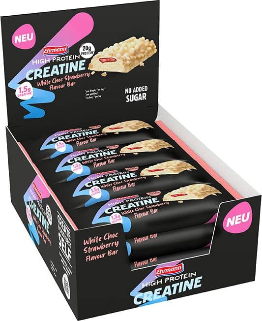 Ehrmann 12 x High Protein Creatine Bar 60 g White Choc-Strawberry