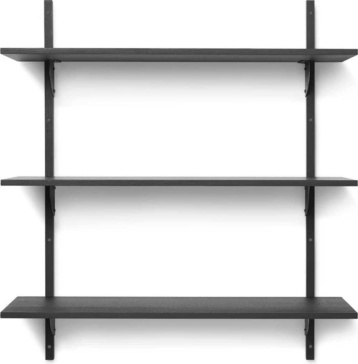 ferm LIVING Sector Shelf Hylla Black Ash Black Brass Vägghylla 87cm