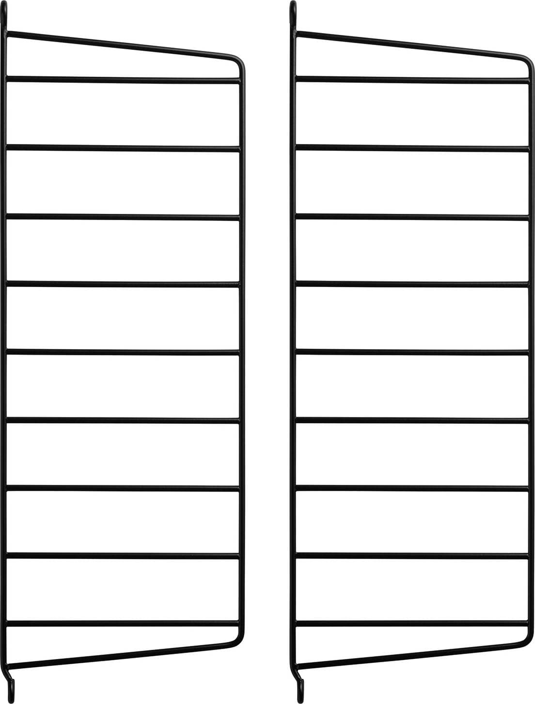 String Väggavel 50x20 cm 2-Pack Svart Hyllsystem 20x50cm 2st