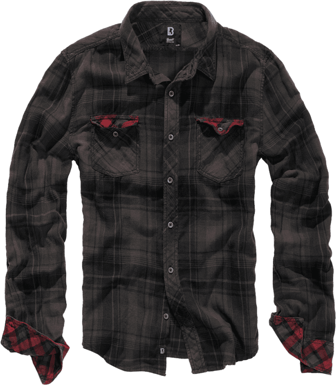 Brandit Skjorta Checkshirt Duncan Brun-Svart