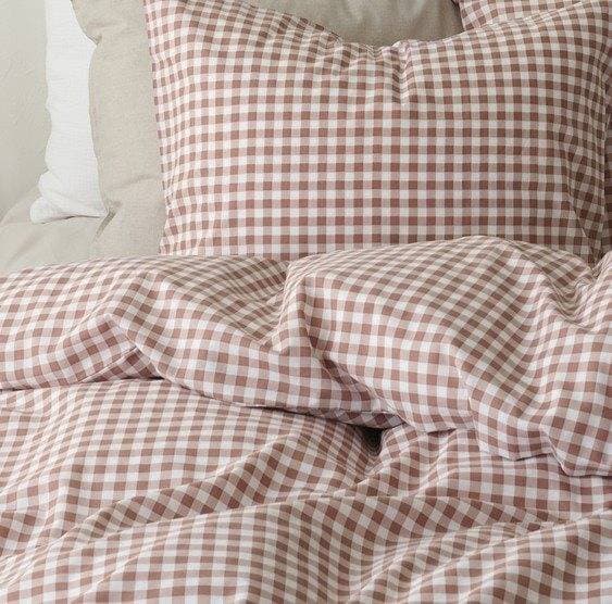 Borganäs Märta Ruta 150 x 210 cm Påslakan Brun (210x)