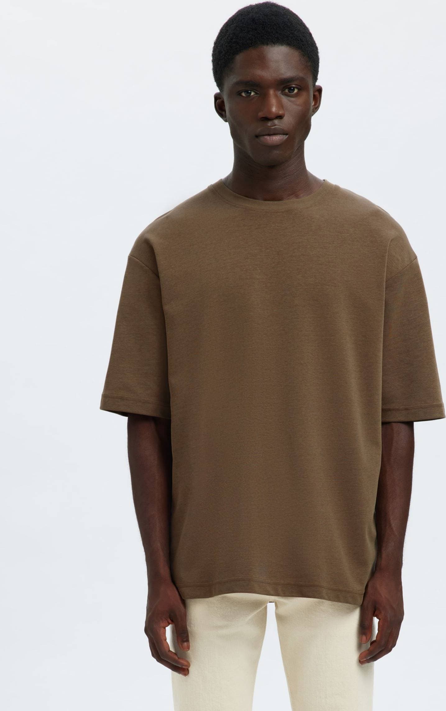 Selected T-shirt Slhoscar Choklad Loose Oscar Chocolate Chip - Brun