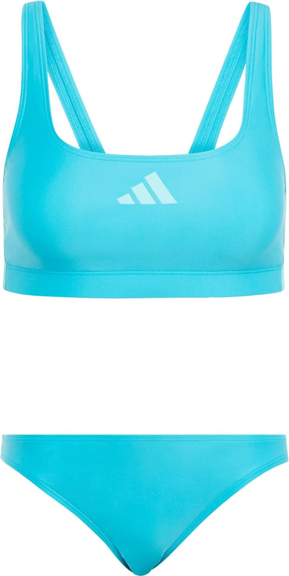 adidas 3-Stripes V-Back Bikini Lucid Cyan Flash Aqua