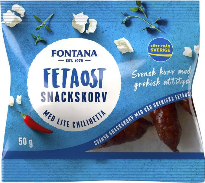 Fontana 2 x Fetaost Snackskorv