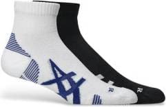 Asics Cushioned Run Quarter Socks 2-Pack - Black/White
