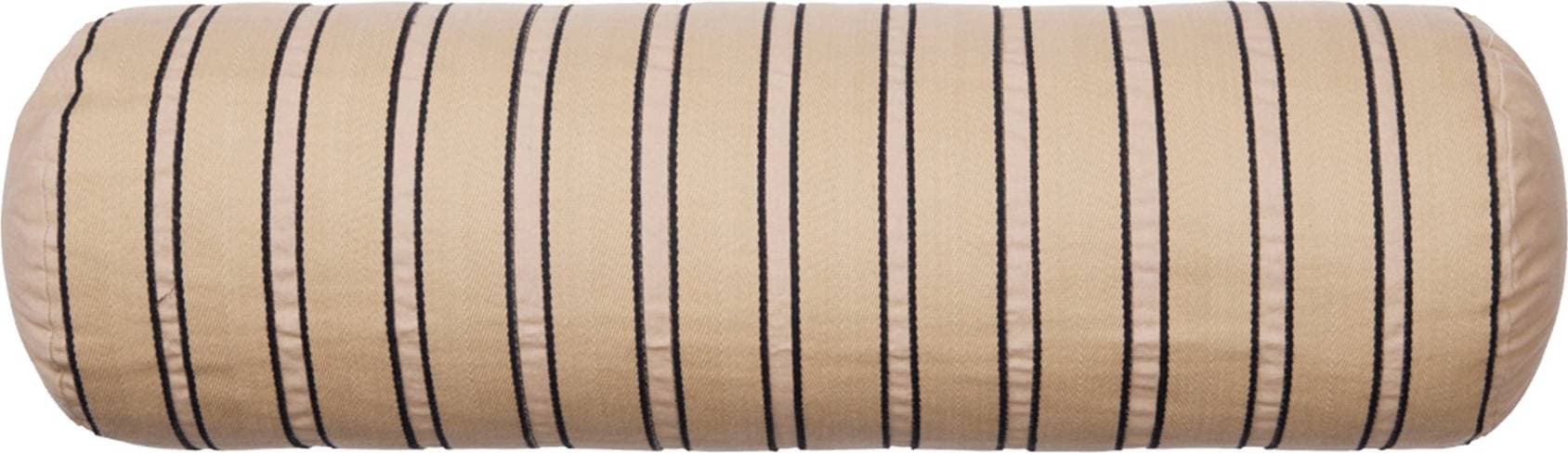 ferm LIVING Twill Bolster Cylinderkudde Cashmere 20x60 cm Innerkudde Beige, Multifärgad, Svart