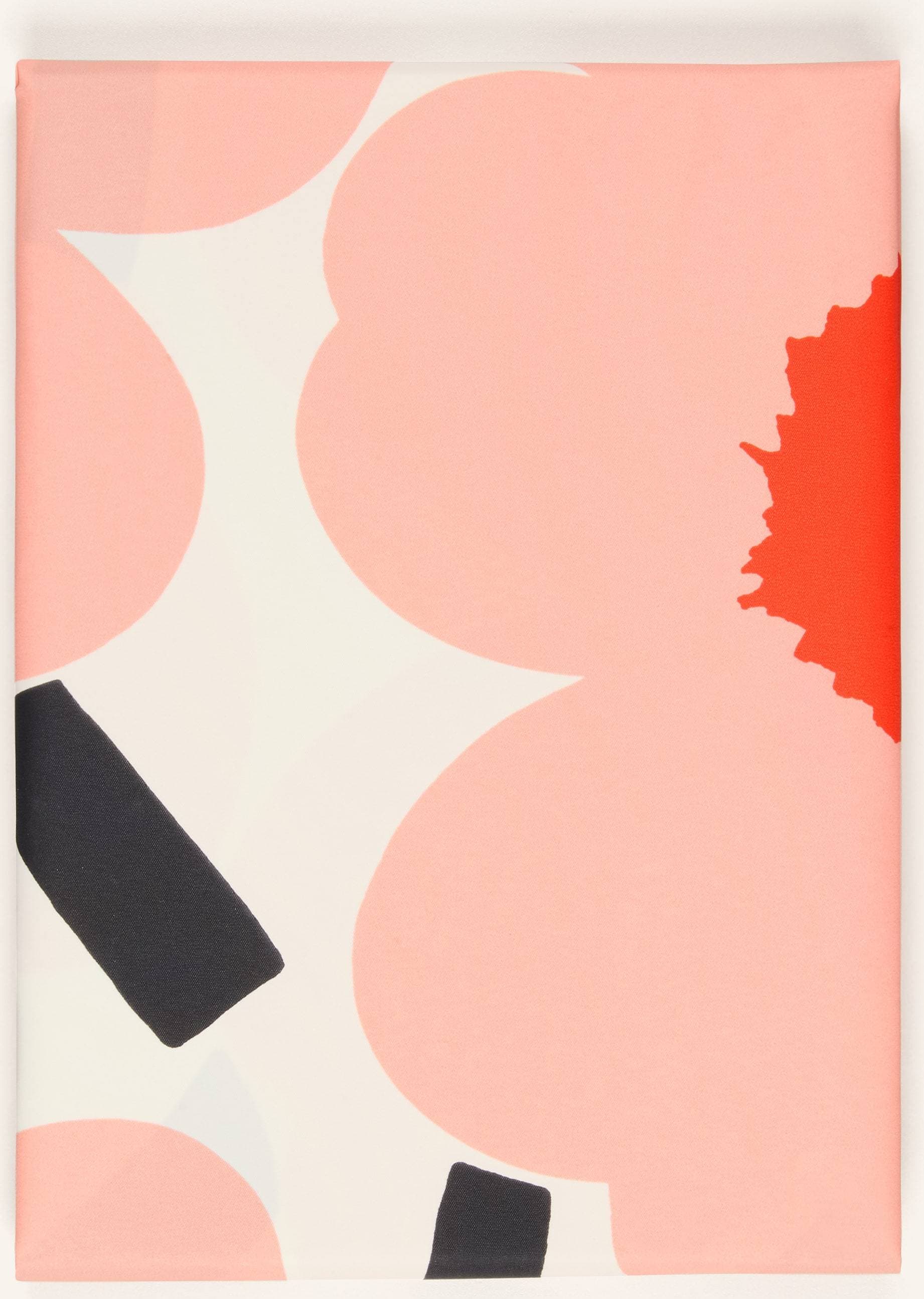 Marimekko Unikko Duschdraperi Offwhite Coral Orange Red Charcoal 180x200