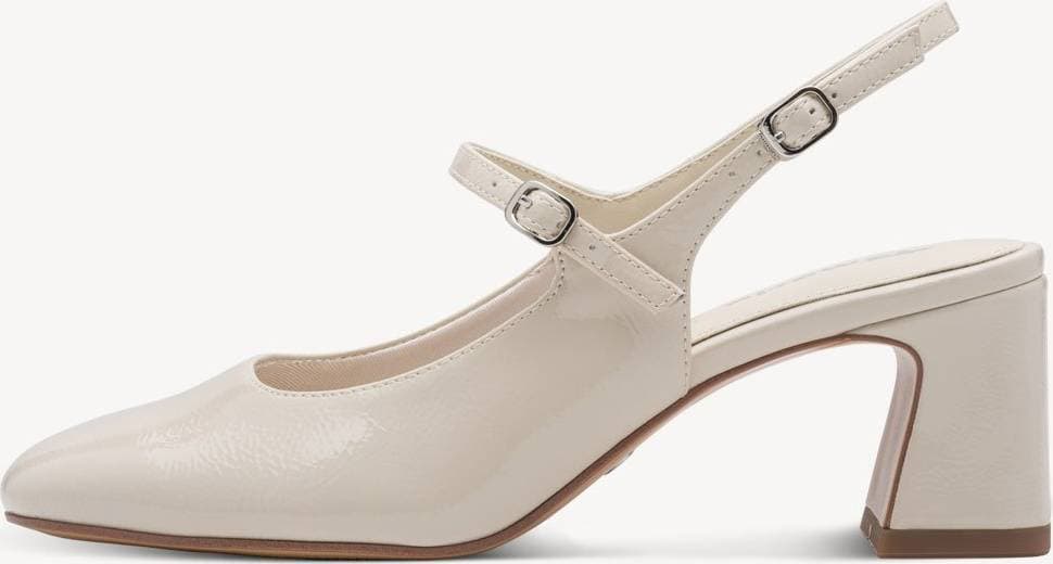 Tamaris Slingback Pumps Ivory Patent - Beige