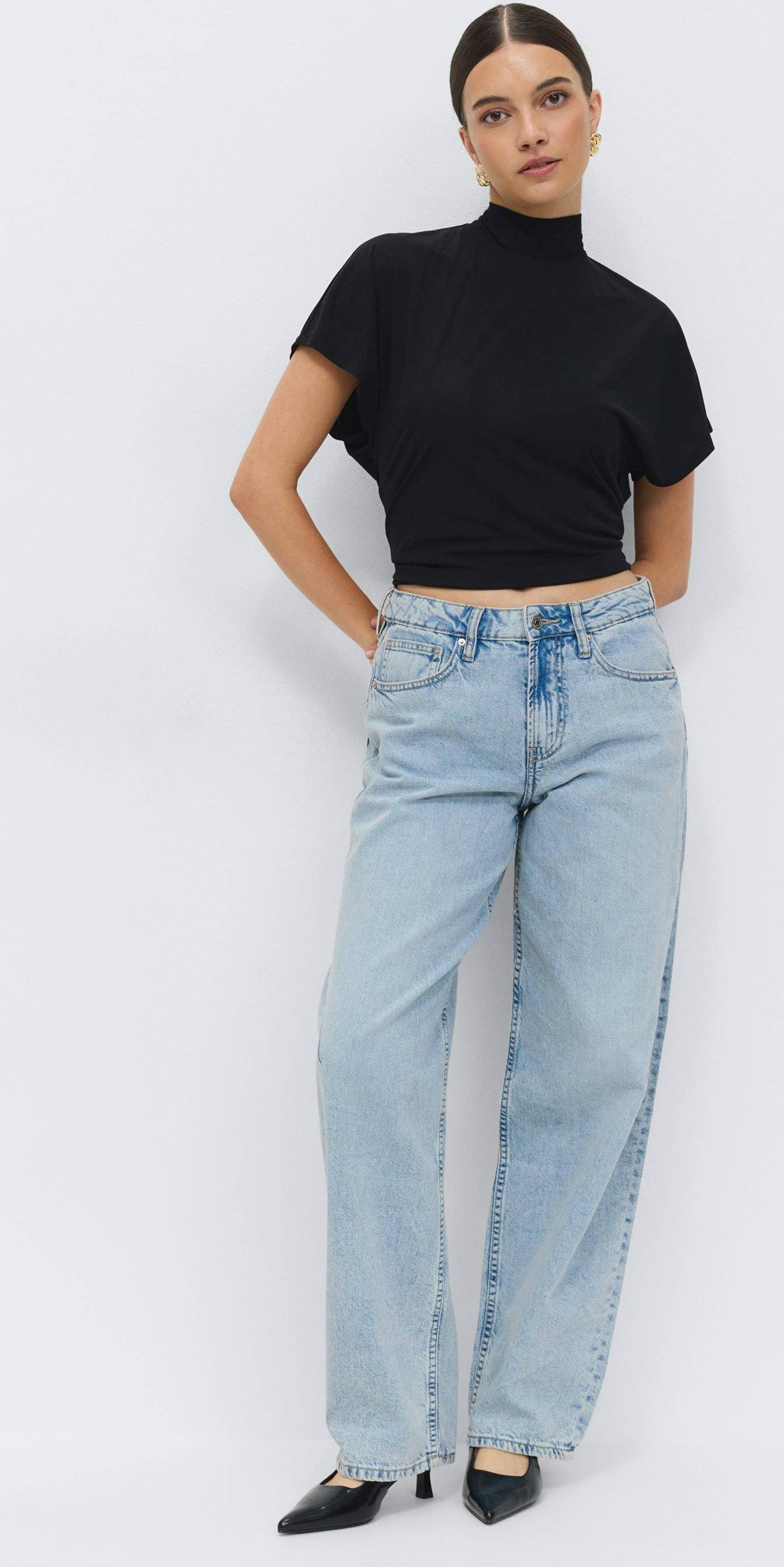 Gina Tricot Baggy Crush Jeans Blue