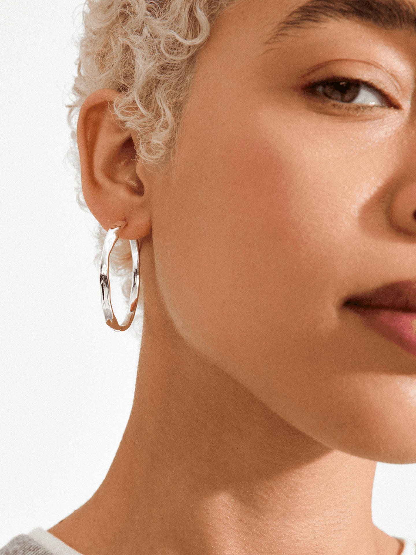 Pilgrim Ember Hoop Earrings Silverpläterade Creoler - Silver