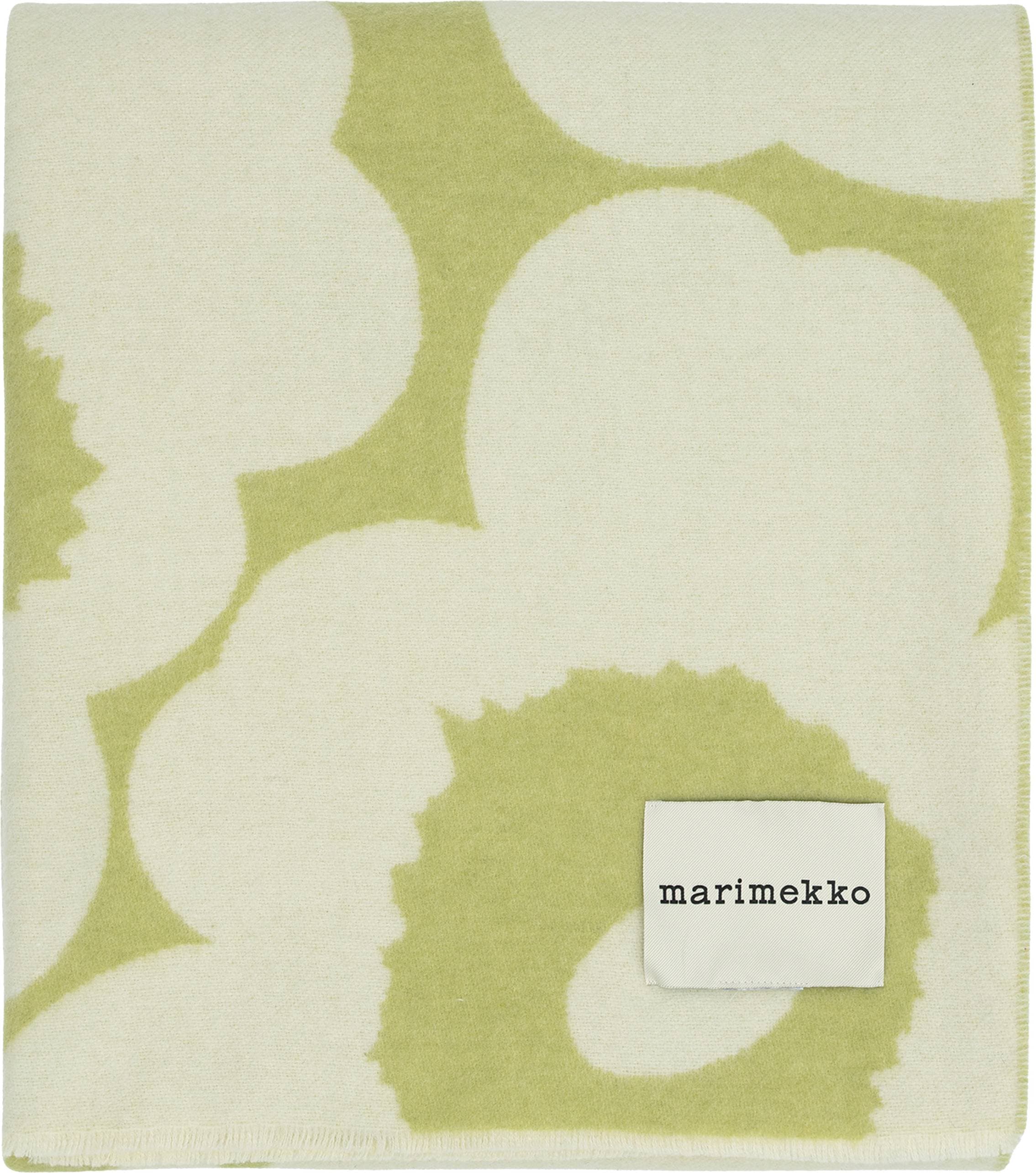 Marimekko Unikko Throw 130x170 cm Grön Filt Vit, Grön (170x)