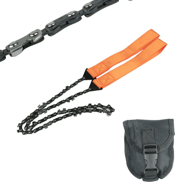 INF Manuell Kedjesåg Fickstorlek Orange Handkedjesåg