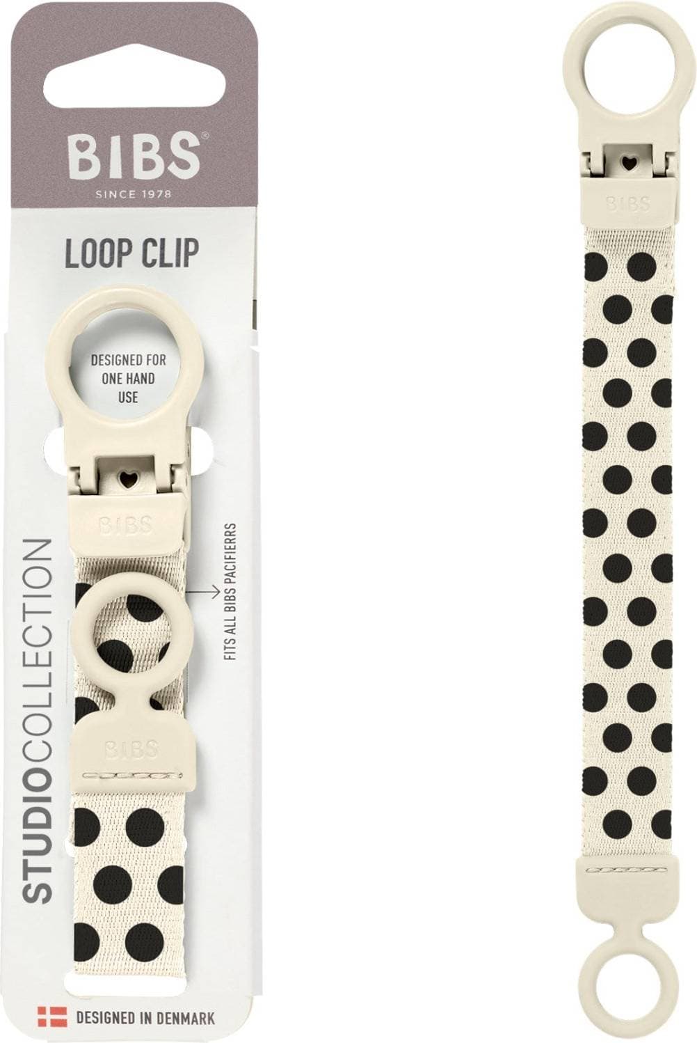 Bibs Studio Loop Napphållare Polka Ivory Black