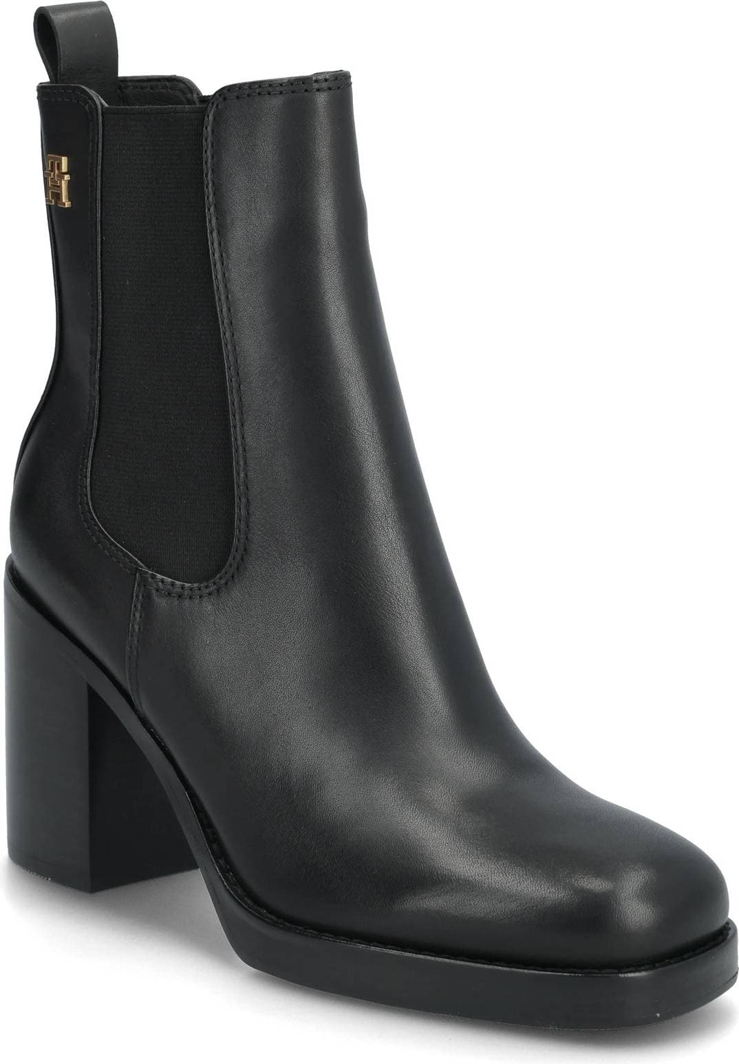Tommy Hilfiger Square Toe Chelsea High Block Hl - Black