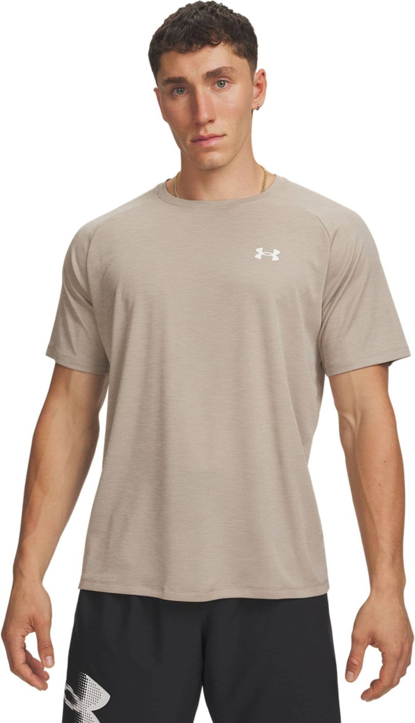 Under Armour UA Tech Textured Short Sleeve Timberwolf - Taupe