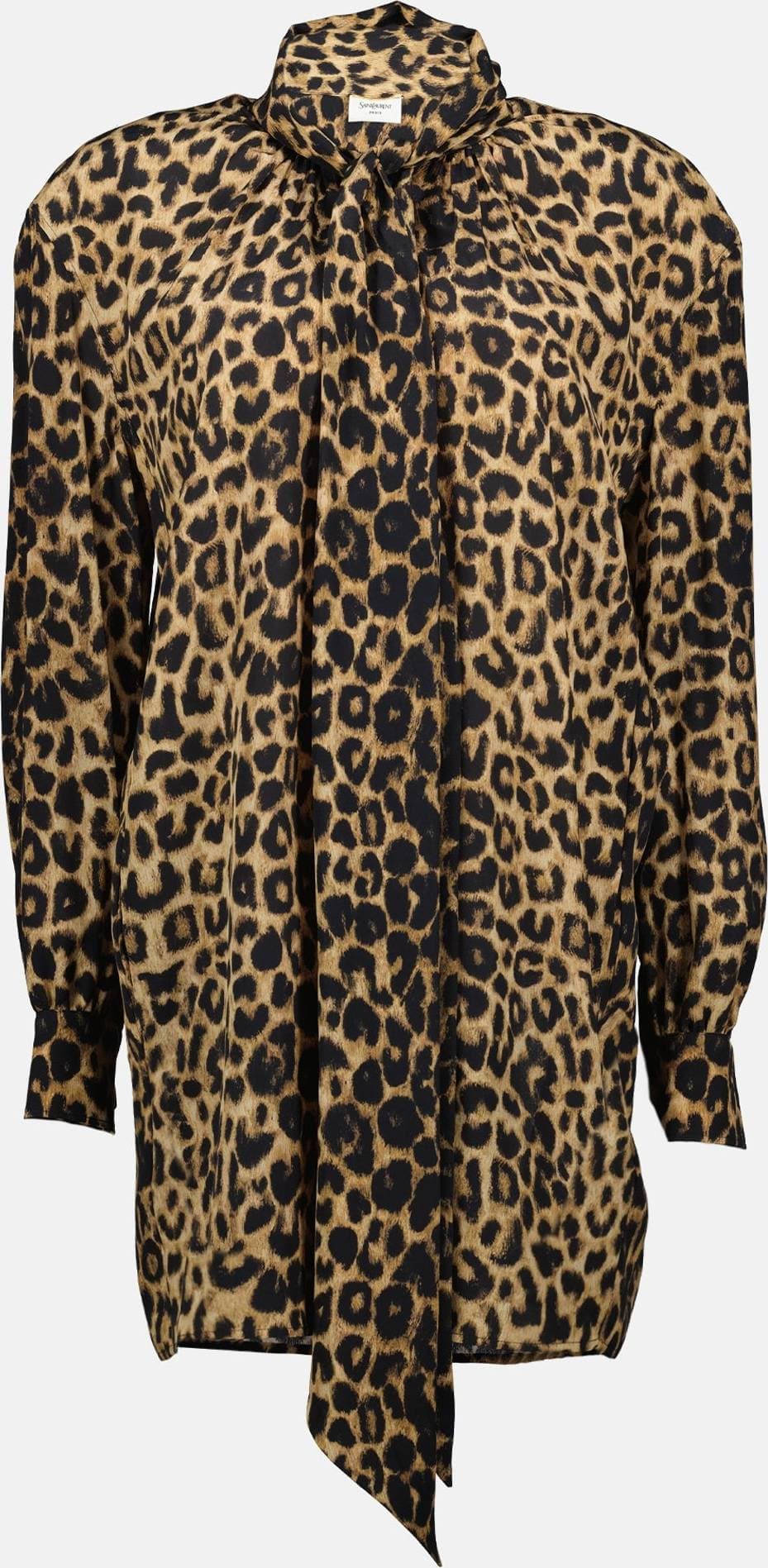 Saint Laurent Leopard Print Silk Dress