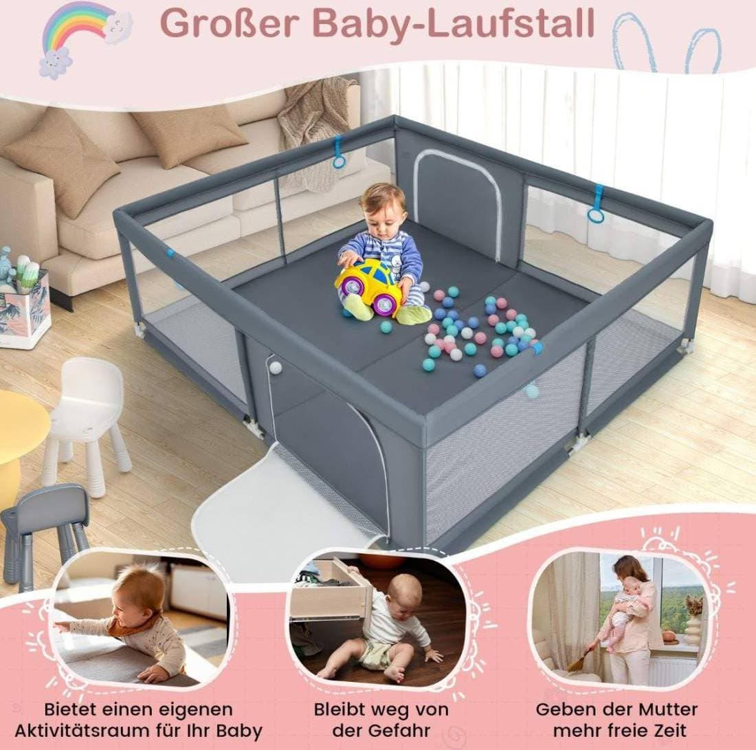 Northix Baby Lekhage 200 x 180 cm 50 Havskulor 4 Handtag